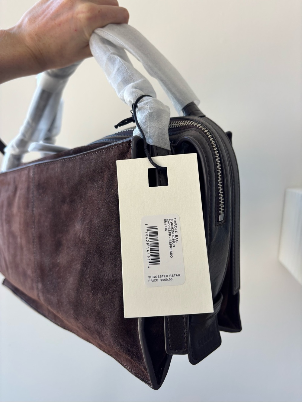 STAUD Harold Shoulder Bag - Espresso Suede - Picture 2 of 7